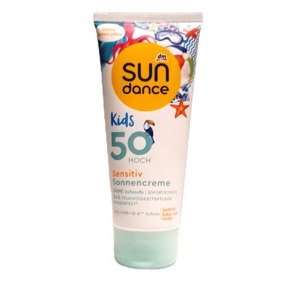 ضد آفتاب کودک پوست حساس SPF 50 سان دنس حجم 100 میل  SUN dance kids